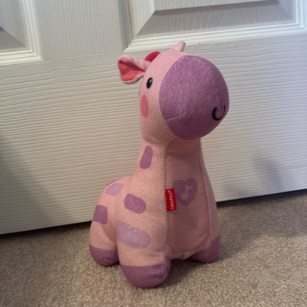 Fisher Price Pink Soothe Glow Giraffe Light 9” Baby Light Plush